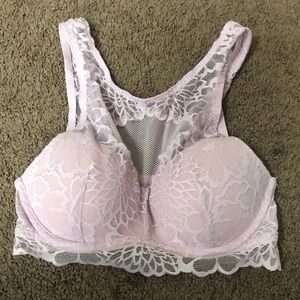 VS Pink Floral Lace Bralette